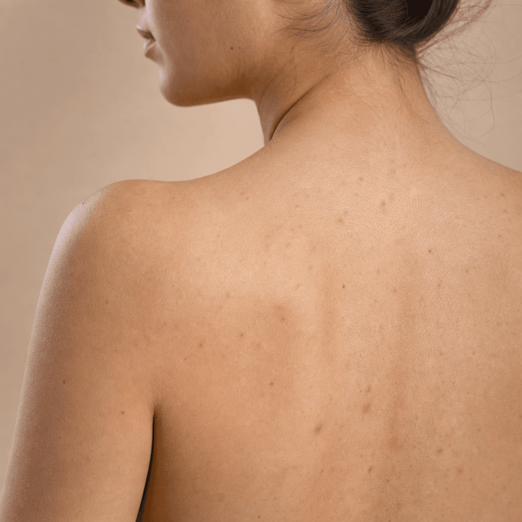 Back acne closeup