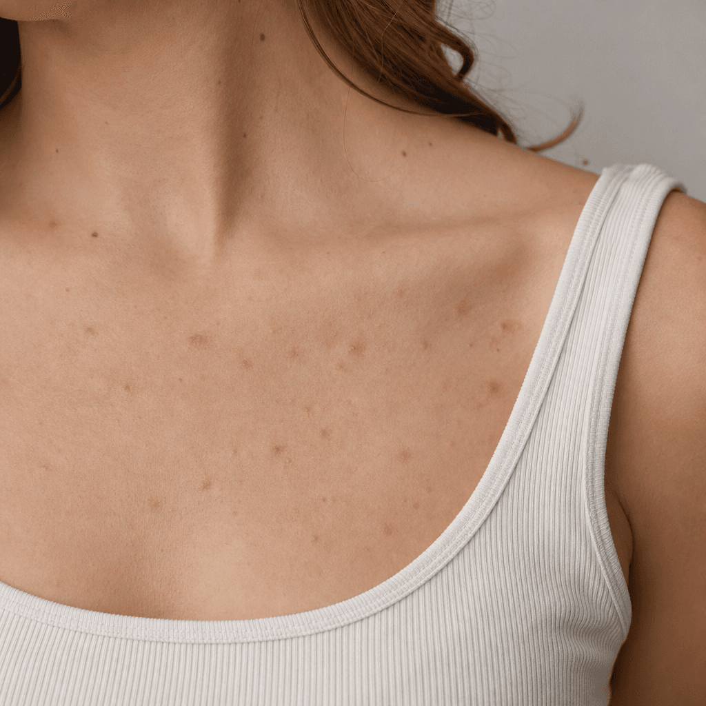 Body acne closeup
