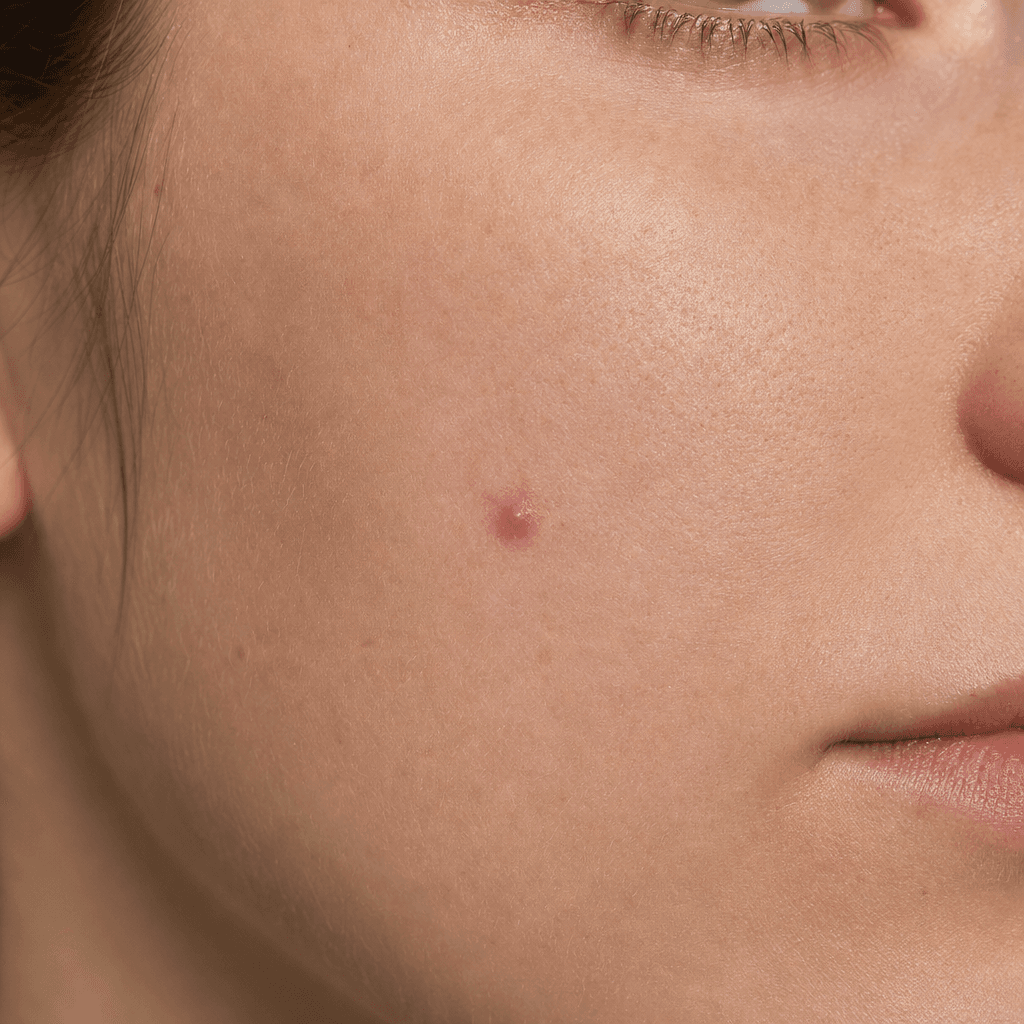 Occasional pimples closeup