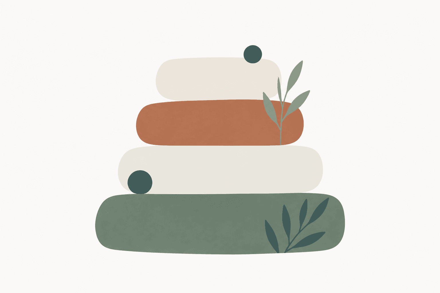 Abstract illustration of four calm steps suggesting a simple routine