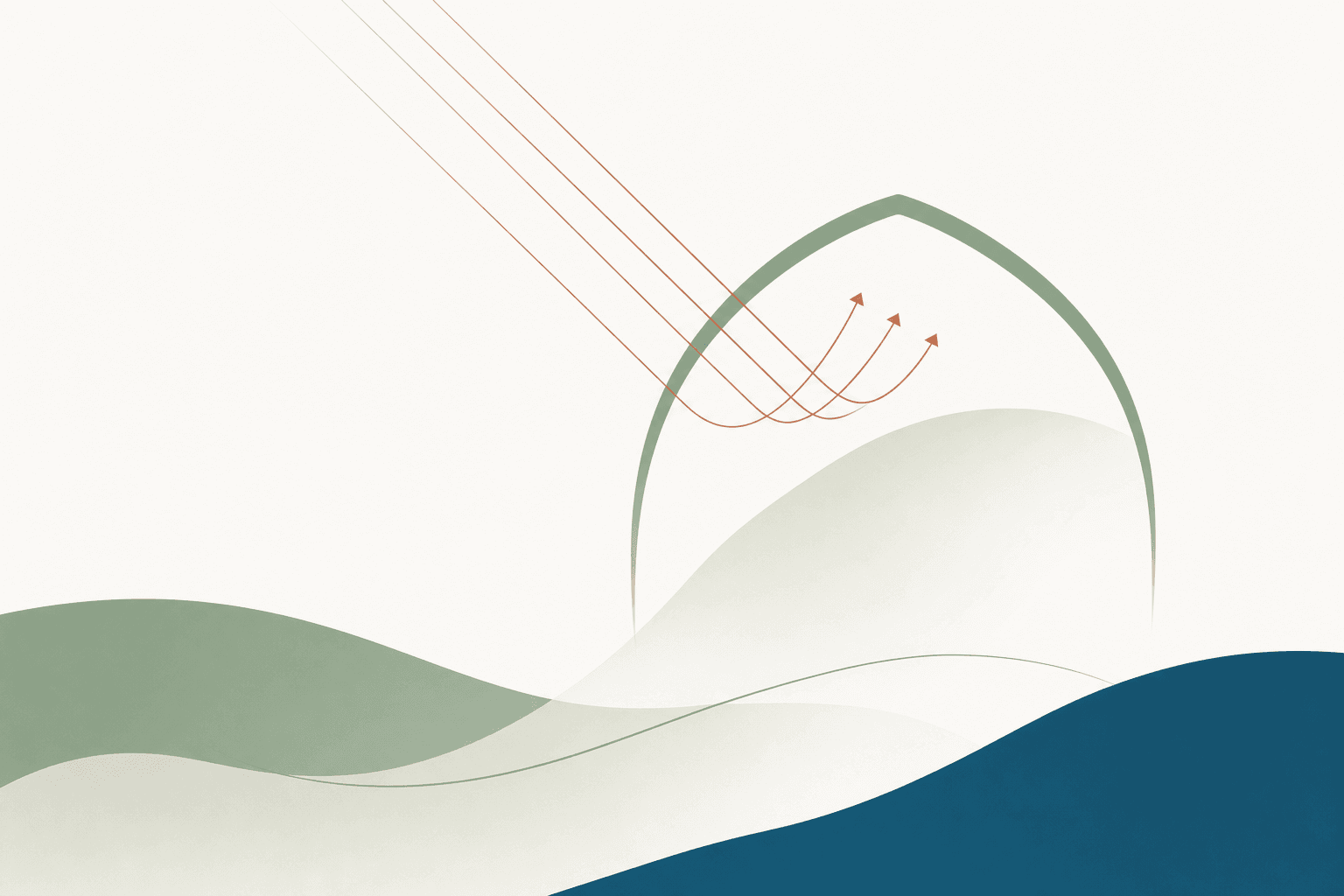 Abstract illustration of a soft protective shield suggesting sunscreen